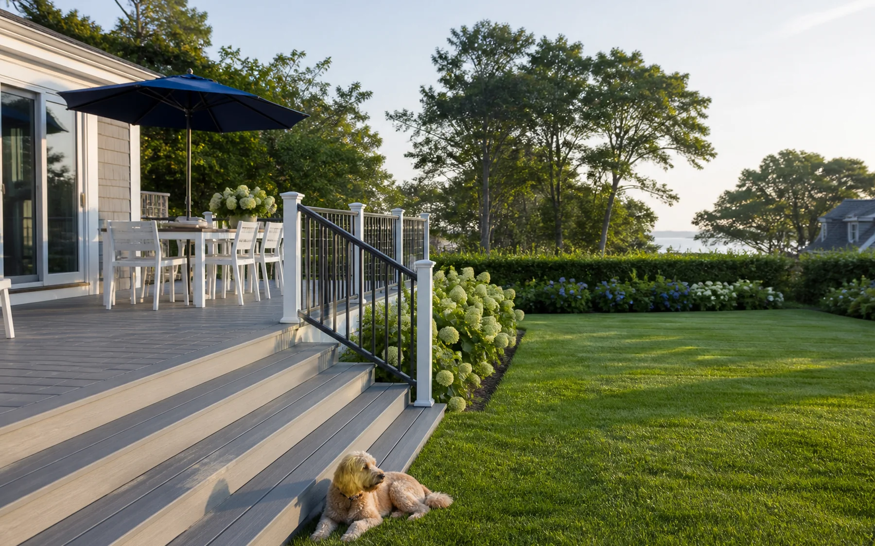 Deck-to-Lawn Transitions for Harbor Decking project inspiration